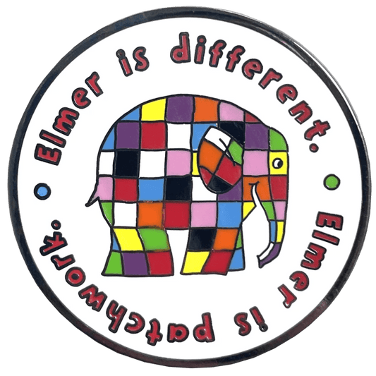 Elmer is Patchwork Pin Badge / Κονκάρδα Έλμερ - Diavazo Greek Books